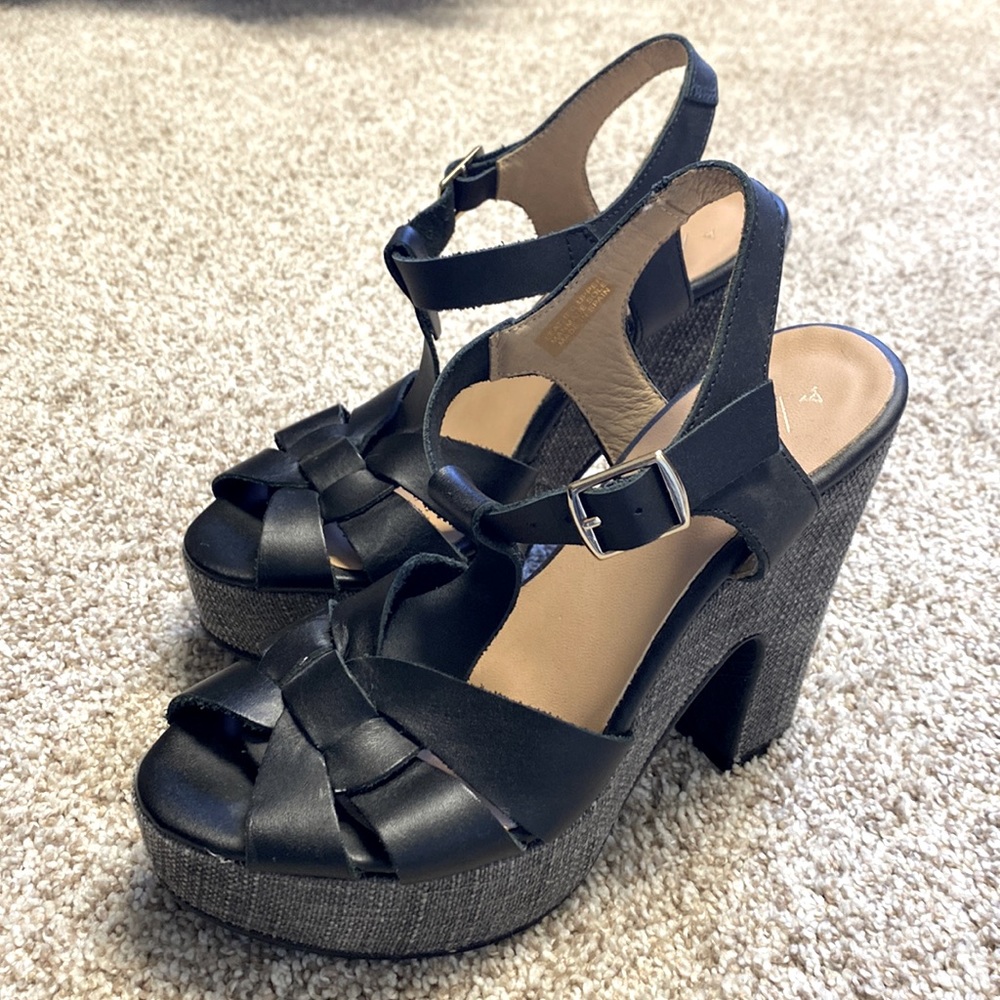 Anthropologie wedge sandals size 38, 7.5